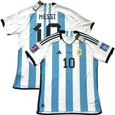 2022 Argentina Authentic Home Jersey #10 Messi XL Player Issue