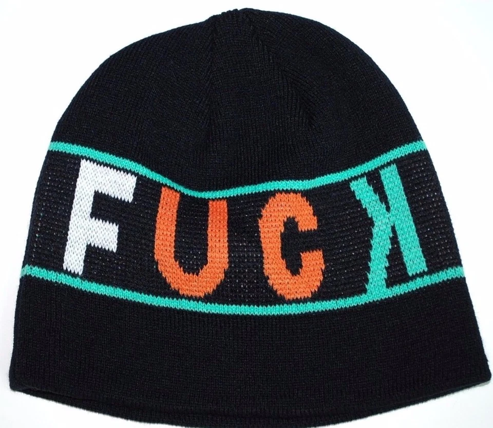 Gorro de invierno tejido negro talla FU&% SWAG negro Foto 2 de 4