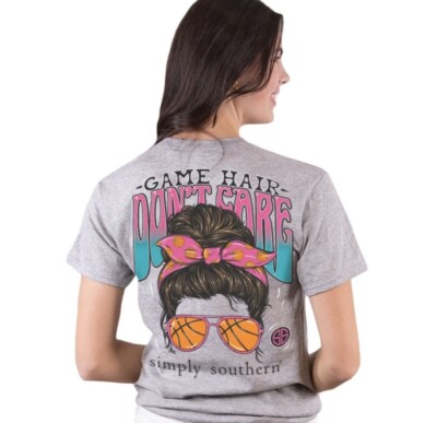 NWT Simply Southern T-Shirt Short Sleeve Gray Heather Basketball