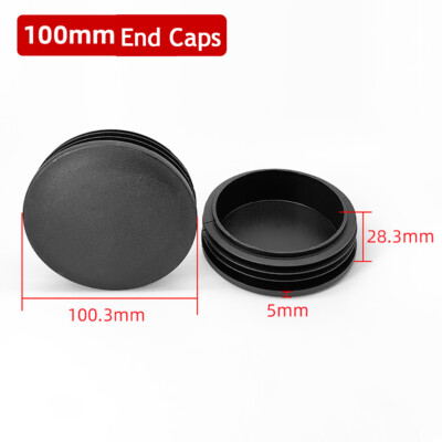 Black Round Plastic Blanking End Cap Caps Tube Pipe Inserts Plug Bung Steel Leg