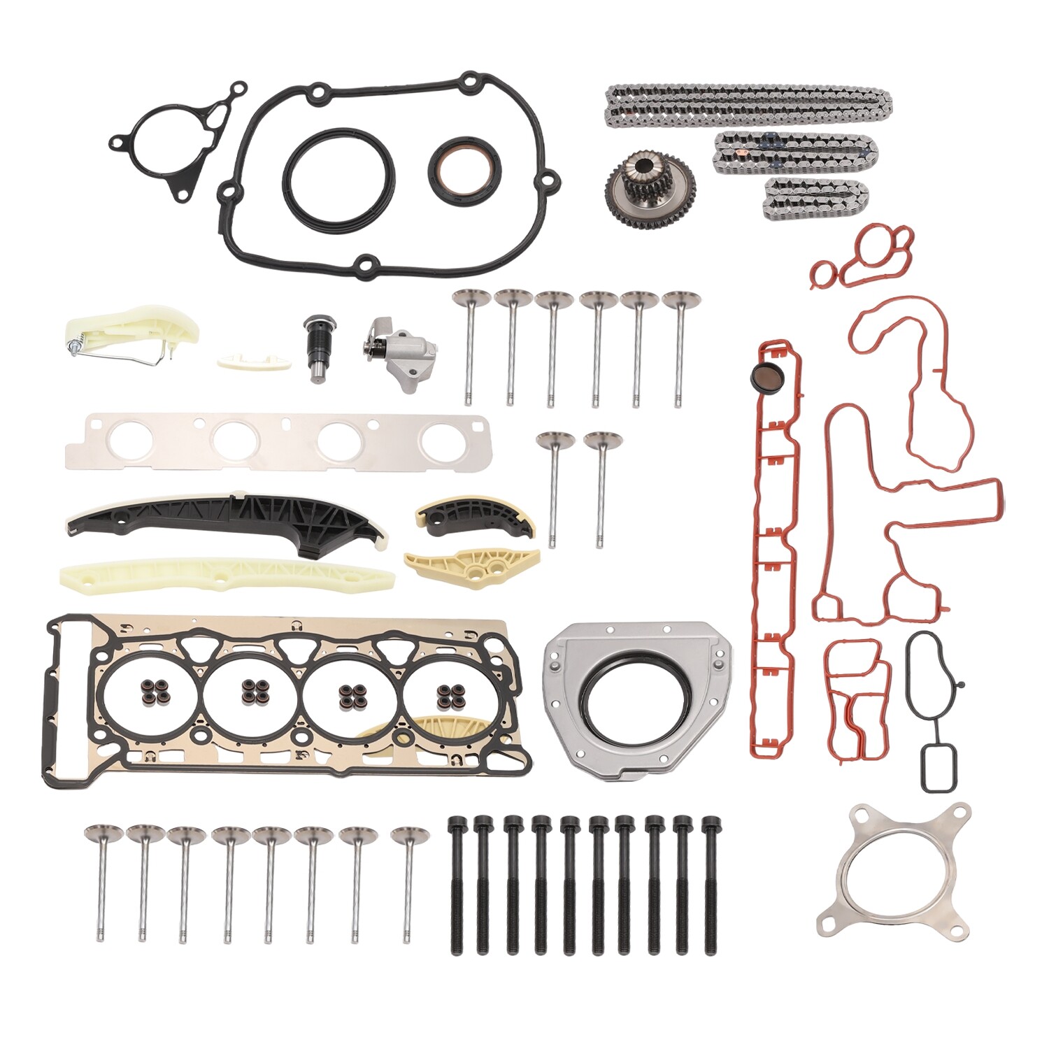 For Audi VW 2.0 TSI Jetta Timing Chain Head Gasket Set Intake Exhaust