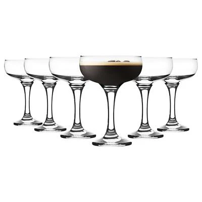 6x LAV Misket Espresso Martini Glasses Vintage Glass Cocktail Coupes 235ml Clear