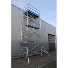 ALU Fahrgerüst Rollgerüst auf Anhänger, 12m Arbeitshöhe, wie Layher oder plettac