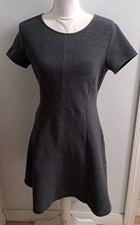 Uniqlo Gray Knit Sweater Like Texture Fit & Flare Dress Size 100% Cotton Blend