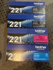 Brother Genuine TN221BK TN221M TN221C Toner Cartridges Black Magenta Cyan