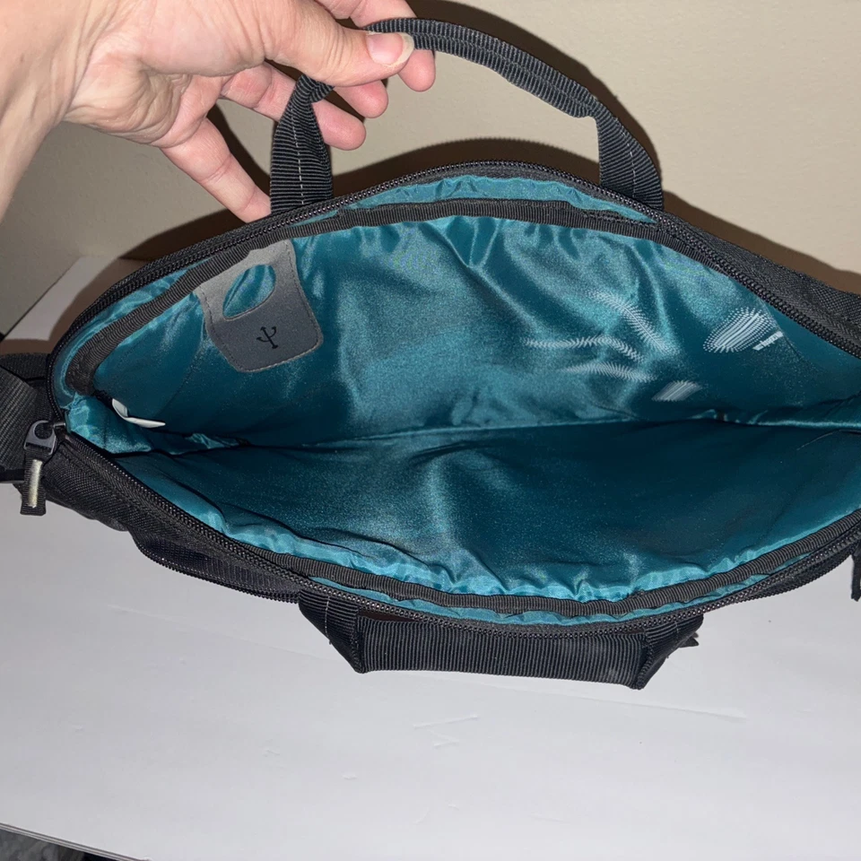 Case Logic 便携式电脑包 邮差包 肩带和手柄 黑色 灰色 蓝绿色 LikeNew — 第 3/4 张图片