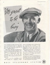 Magazine Ad - 1935 - AT&T / Bell System - It's Great To Be Busy