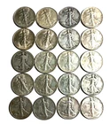20 Walking Liberty Half Dollars - Many VF/XF  condition. FREE shipping