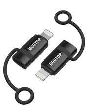 BOUTOP MFi Certified 36W USB C to Lightning Cable Adapter, 2 Packs, Black