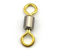 Conector de señuelos de rodamiento giratorio de barril de pesca de 100 piezas anillo sólido de dos colores