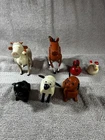 Vintage Fisher Price Little People Farm Animals Hex Nut Pig Horse Cow Sheep Chic