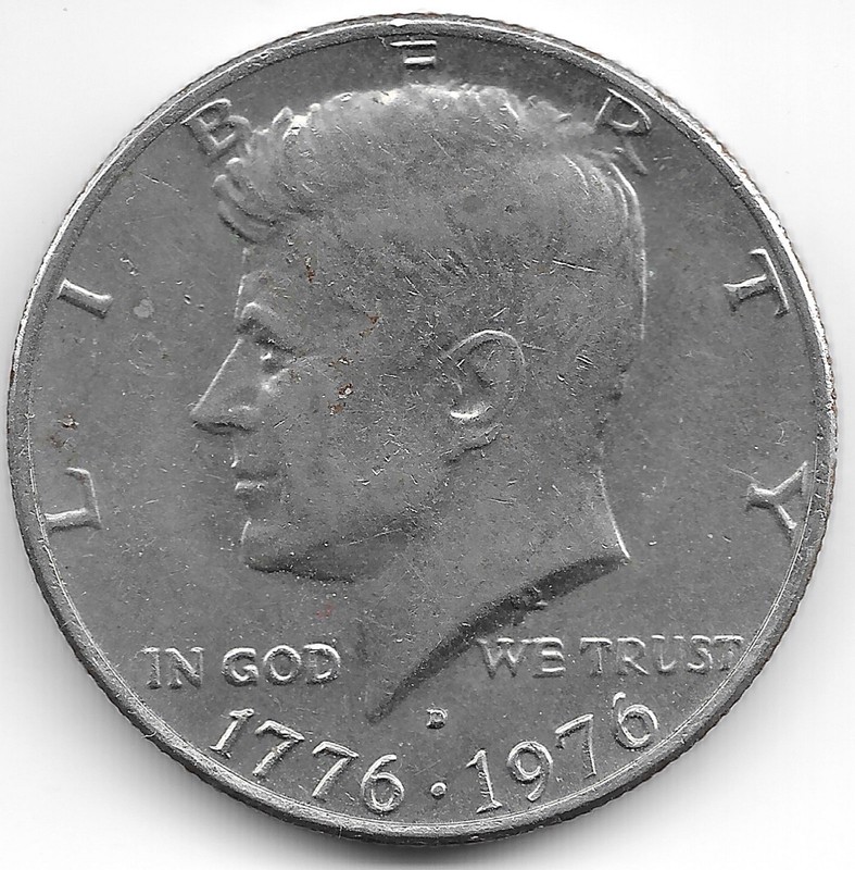 1976 D Kennedy Half Dollar 50 Cent Coin Doubled Die Obverse DDO Error