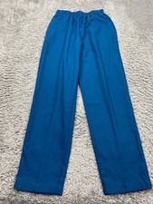 Vtg Jantzen Pants Women 10 Teal Pull On High Rise Stretch Trousers Made In USA