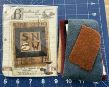 Buttermilk Basin Wool  Needle BOM February Pattern w Wool Fabric  Snow