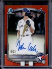 2025 Bowman Draft Jake Cook Chrome Auto Orange Refractor 1st #/25 Blue Jays