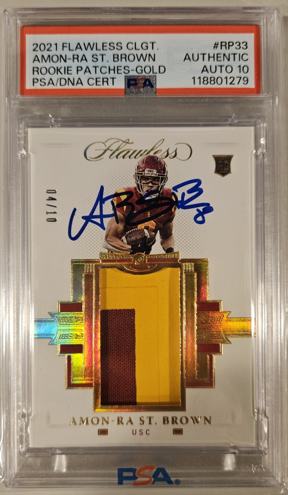 Amon-Ra St. Brown Panini Flawless Collegiate Rookie Patches #RP33 Base