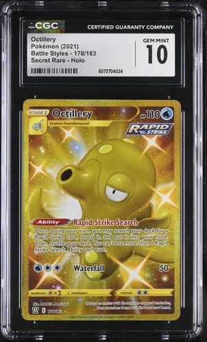 CGC 10 Octillery 178/163 Secret Rare Battle Styles Pokémon Card
