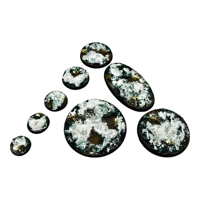 BATTLE BROTHERS Painted Bases for Miniatures & Figures WHITE SNOW ROCKS TERRAIN Custom Scenic