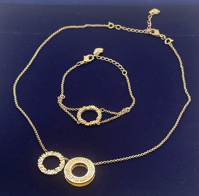 Swarovski  You Are My Sunshine  Necklace & Bracelet Set Rose Gold 5358846