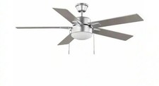 Hampton Bay Corwin 52" LED Ceiling Fan Silver Open Box NEW Parts Sealed Complete