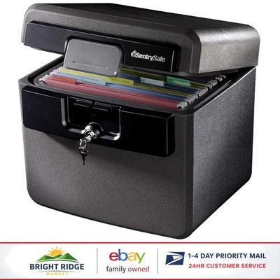 Fireproof Waterproof Safe Box for Documents with Key Lock and Alarm Feature