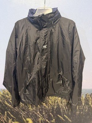 Helly Hansen Rain Jacket Coat Packable  Black Vancouver Helly Tech Zip Hooded