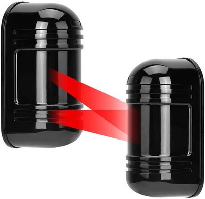 Dual Laser Detector Alarm Beam Sensor Indoor 300m Outdoor 60m Infrared Black 