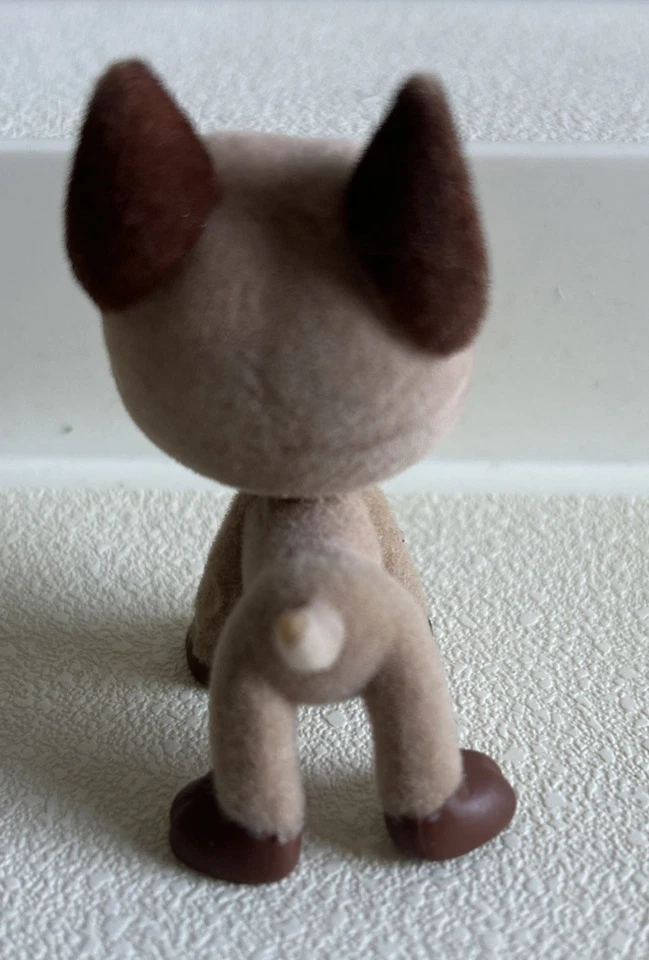 Littlest Pet Shop Lps #636 Brown Fuzzy Flocked Great Dane Dog Diamond Teal Eyes - Image 4 of 4