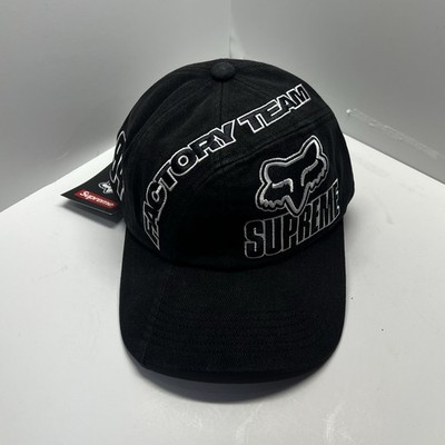 Supreme X Fox Racing Black 6 Panel Hat Week 9 FW2025