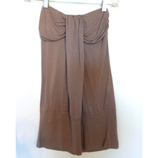 Vintage Y2K Forever 21 Babydoll Dress XS Brown Strapless Tunic Top Fairy Grunge