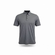 Greg Norman Play Dry Mens Gray Polyester Striped Polo Shirt Size XL