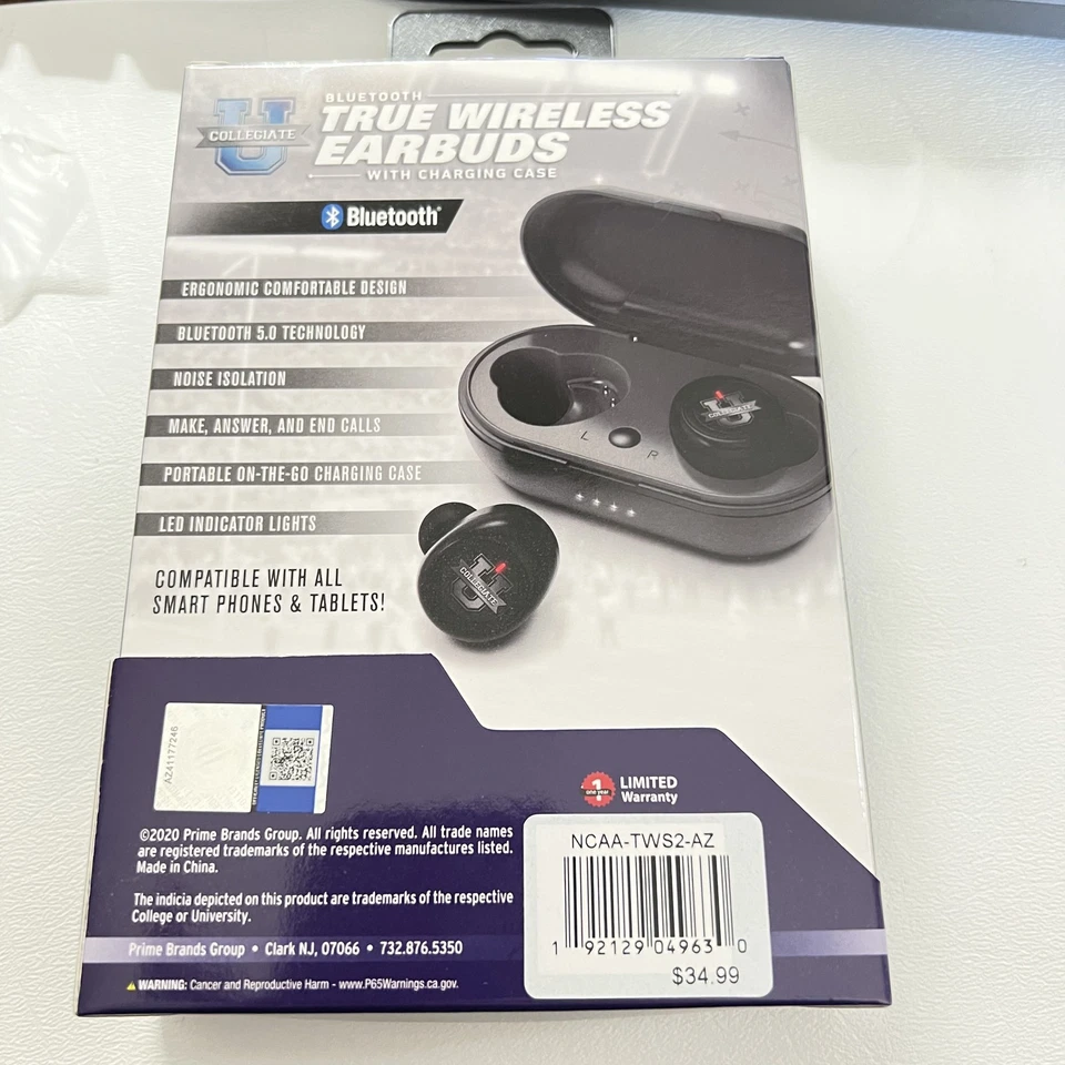 Collegiate U NCAA Arizona Wildcats True Bluetooth Wireless Earbuds - Image 4 of 4