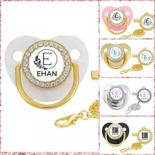 Personalized Pacifier Newborn Dummy Monogram Unique With Clip Name 0-6 Month