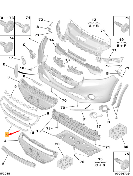 New Genuine PEUGEOT 208 MK1 A9 Front Bumper Trim 1611243580