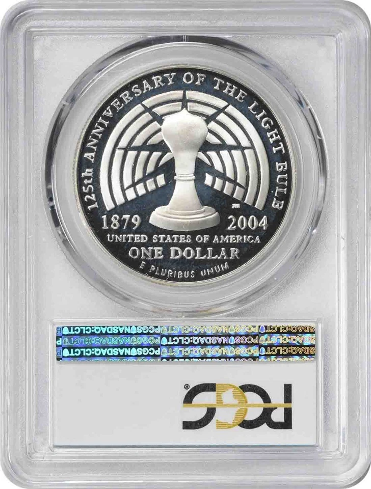 2004-P Edison Silver Commemorative Dollar PR70DCAM PCGS Proof 70 Deep Cameo - Image 2 of 2