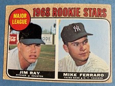 1968 Topps Rookie Stars High #539 Jim Ray, Mike Ferraro Baseball Card No Creases. rookie card picture