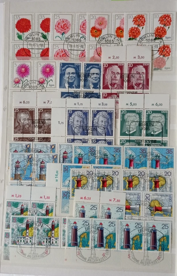 EAST GERMANY DDR 1975 STAMPS/SETS IN USED CTO BLOCKS, SPECIAL CANCELS - Image 2 of 2