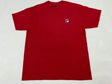 FILA Logo Men Adult Cotton Graphic Red T-Shirt Size XL