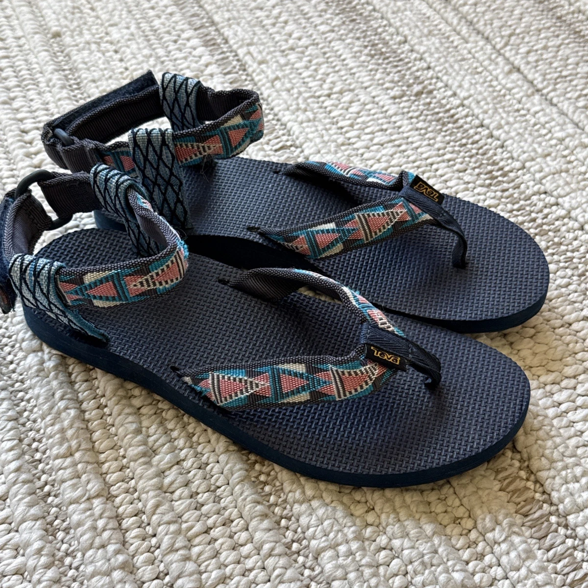 Teva Black Sandals with Teal and Yellow Geometric Straps Got my hands on this iconic sandal from Teva! Back in my  main image 2