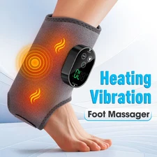 Electric Foot Ankle Massager Vibration Heating Calf Hand Brace Joint Pain Relief