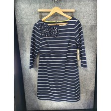 Eliza J Dress Women's Size 10 Blue and White Fabric Flower Striped NWT New Gift