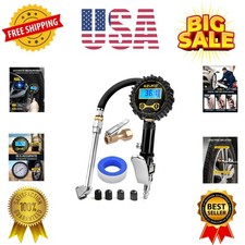 Digital Tire Inflator with Pressure Gauge, 200 PSI, Heavy Duty Air Compressor...