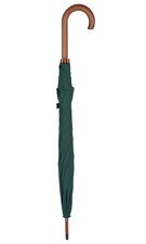 Walking Stick Umbrella with Green Canopy and Crook Handle