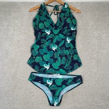 Verbaudet Womens Maternity Navy Multi Bird Leave Print Tankini Set Size Eu 40