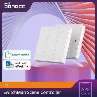 R5  Switchman R5 Scene Controller with Battery 6-Key Free-Wiring EWeLink-Remote 