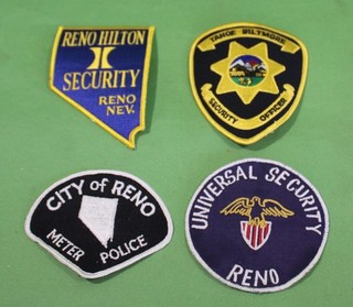 4 Vintage Obsolete NEVADA Casino & Security PATCHES Neat Mix! #397