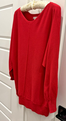 ***MAX STUDIO***-NWOT**WOMENS RED LONG SLEEVE SWEATER- LARGE