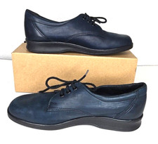 Vintage 60-70s Cloud's NORWAY HEALER Women's Dark Blue Leather Shoes Size-8/38