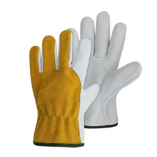 G-TUF Select Top Grain and Suede Hybrid Unlined Cowhide Leather Work Gloves
