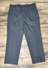 Vintage Levis Action Slacks Pants Mens 38 Gray Chino Flat Front Dress 38 X 29 .